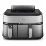 Philips Dual Basket Airfryer | NA555/00 5000 series | Power 2750 W | Capacity 9 L | RapidAir Plus | Silver