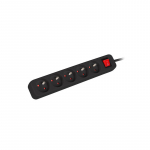LANBERG PS1-05E-0150-BK 1.5M Black LANTERGE CURVE 5X 230V PL WITH CIRCUIT BREAKER FULL COPPER