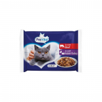 PREVITAL Beef and rabbit with turkey in jelly &ndash; wet cat food &ndash; 4 x 100g