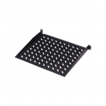 Digitus | Fixed Shelf for Racks | DN-19 TRAY-1-SW | Black | The shelves for fixed mounting can be installed easy on the two front 483 mm (19&ldquo;) profile rails of your 483 mm (19&ldquo;) network- or server cabinet. Due to their stable, perforated steel sheet  ...