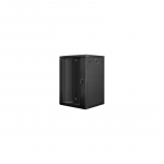 Lanberg | Rack cabinet 19" wall-mount 18U/600x600 (flat pack) with glass door | WF01-6618-10B | Black