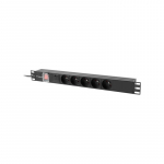 LANBERG PDU Power Distribution Unit 19 inch 1U 16A 5x french 2m outlets Black