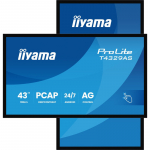iiyama T4329AS-B1AG computer monitor 108 cm (42.5") 3840 x 2160 pixels 4K Ultra HD LED Touchscreen Black
