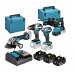 MAKITA ZESTAW COMBO 18V DLX4196JX1 (DDF489, DGA504, DTD173, DHR243) 3x5,0Ah 2xMP