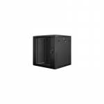 Lanberg | Rack cabinet 19" wall-mount 12U/600x600 (flat pack) with glass door | WF01-6612-10B | Black