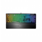 SteelSeries Apex 3 Gaming Keyboard, US Layout, Wired, Black SteelSeries Apex 3  Gaming keyboard, IP32 water resistant for protection against spills, Customizable 10-zone RGB illumination reacts to games and Discord, Whisper quiet gaming switches last for