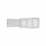 Lanberg | Rack cabinet 19" wall-mount 6U/600x450 for self-assembly with metal door (flat pack) | WF01-6406-00S | Grey