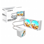 GIGABYTE GAMING 240 ICE Liquid CPU Cooler- 2x120mm ARGB Fans, slide-in interlocking mechanism, DAISY-CHAIN, Intel LGA 1851 and AMD AM5 Compatible