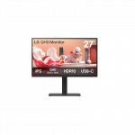 LG 27BA75QB-B.AEU 27inch IPS QHD 16:9 100Hz 350cd/m2 5ms HDMI DP USB-C 2x5W Speakers Headphone out KVM Ethernet Auto Pivot