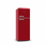ETA | Refrigerator | ETA253490030E Storio retro | Energy efficiency class E | Free standing | Double Door | Height 148.2 cm | Fridge net capacity 170 L | Freezer net capacity 45 L | 44 dB | Red