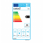 CATA Hood | VK 6000 WH | Wall mounted | Energy efficiency class A | Width 60 cm | 398 m&sup3;/h | Push buttons | CSLED | White