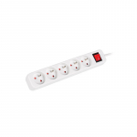 LANBERG PS1-05E-0150-W 1.5M White LANTERGE CURVE 5X 230V PL WITH CIRCUIT BREAKER FULL COPPER