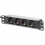 Digitus | 10&rdquo; Socket Strip with Aluminum Profile, 4-way safety sockets | DN-95418