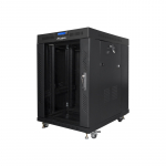 Lanberg | Rack cabinet 19" free-standing 15U/600x800 (flat pack) with glass door, LCD | FF01-6815-12BL | Black