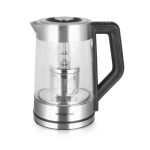 Emerio WK-122730 electric kettle 1.7 L 2200 W Black, Silver, Transparent