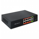 Qoltec Przełącznik sieciowy SWITCH Fast Ethernet PoE | 8x RJ45 | 2x RJ45 Uplink | 120W | 10/100 Mb/s