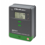 Qoltec Solarny regulator ładowania MPPT z czujnikiem temperatury 10A |12V / 24V | LCD | 2 x USB | GEL | LiFePO4