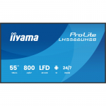 iiyama LH5566UHSB-B1AG Signage Display Digital signage flat panel 139.7 cm (55") LCD Wi-Fi 800 cd/m&sup2; 4K Ultra HD Black Built-in processor Android 24/7