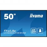 iiyama LH5060UHS-B1AG Signage Display Digital A-board 125.7 cm (49.5") LED Wi-Fi 500 cd/m&sup2; 4K Ultra HD Black Built-in processor Android 11 24/7
