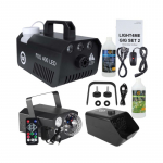LIGHT4ME GIG Set 2 - set (smoke machine + 1 litre smoke fluid + battery-powered bubble machine + 1 litre bubble fluid + 4-in-1 lighting effect)