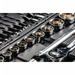 Socket wrenches 1/4", 1/2", set of 77, CrV