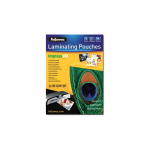 Fellowes | Laminating Pouch | A4 | Clear | Thickness: 100 micron, Qty Per Pack: 100 pcs; Ideal for notices, craft materials, signage and frequently handled documents; Compatible with all laminator brands