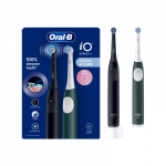Oral-B Electric Toothbrush, Duo pack | iO2 Series | Rechargeable | For adults | Number of brush heads included 2 | Number of teeth brushing modes 3 | Night Black and Green Forest