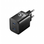 Vention 45W PD - GaN technology charger, 2x USB-C (black)