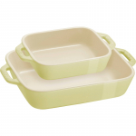 STAUB COOKING Zestaw 2 p&oacute;łmisk&oacute;w prostokątnych, jasnozielony