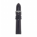 Zeppelin leather strap black, 22 mm