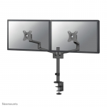 NEOMOUNTS SCREEN DESK MOUNT FOR TWO SCREENS, BLACK (CLAMP+GROMMET)