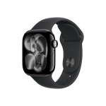 Apple Watch Series 11&nbsp;GPS&nbsp;42mm&nbsp;Jet Black Aluminium Case with Black Sport Band - M/L | Apple