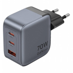 Vention 70W GaN PD Charger 1x USB-A 2x USB-C BK