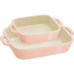 STAUB COOKING Zestaw 2 p&oacute;łmisk&oacute;w prostokątnych, jasnor&oacute;żowy