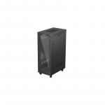 Standing installation rack cabinet 19" 32U 600x1000 black glass door LCD Lanberg (flat pack)