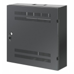 Intellinet Low-Profile 19" Wall Mount Cabinet with 4U Horizontal and 2U Vertical Rails Slim, Space-saving Enclosure with Only 170 mm (6.7 in.) Depth, Ideal for AV, Multimedia and Surveillance Applications, Assembled, Black RAL 7021
