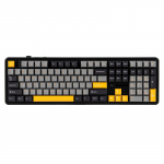 F108 Gray+Orange+Deep Gray Gasket Keyboard with Volcano RGB Switches &ndash; AULA