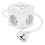 KERG SMART &ndash; 3-SOCKET POWER STRIP + USB-A+USB-C CHARGER 1.5M 3&times;1.5MM2 H05VV-F 16A/250V