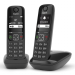 Gigaset AS690 Duo Analog/DECT telephone Caller ID Black