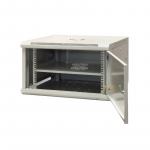 EMITERNET Single-wall hanging cabinet 19'' 6U, full sheet metal doors, 600&times;600&times;370mm width/depth/height. EM/AP6606-B