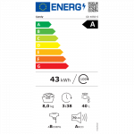 Candy Washing machine | GD 48S6-S | Energy efficiency class A | Front loading | Washing capacity 8 kg | 1400 RPM | Depth 53 cm | Width 60 cm | Display | LED | Steam function | White