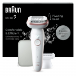 Braun Epilator | SES9-030 Silk &eacute;pil 9 | Operating time (max) 50 min | Number of power levels 2 | Wet & Dry | White/Rose