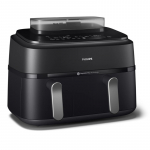 Philips | Dual Basket Airfryer | NA551/00 5000 Series | Power 2750 W | Capacity 9 L | RapidAir Plus and Air Steam | Black