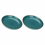 Set of 2 Concerto Ottanio Round Bowls - Blue-Green, 30 cm