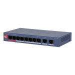 Switch|DAHUA|DH-CS4010-8ET2GT-110|Switch layer L2|8xRJ-45 ports|RJ-45 Ports Type Fast Ethernet (10/100)|2xGigabit Ethernet (copper) ports quantity|8xPower over Ethernet (PoE) ports quantity|Total Power over Ethernet (PoE) budget 110 W|CS4010-8ET2GT-110