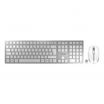 CHERRY DW 9100 SLIM keyboard Mouse included Universal RF Wireless + Bluetooth QWERTZ German Silver