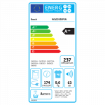 Bosch Dryer Machine | WQG2420PSN | Energy efficiency class A++ | Front loading | 9 kg | Heat pump | LED | Depth 61.3 cm | White