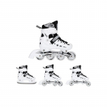 NH10905 4in1 WHITE LED SIZE M. S(31-34) INLINE SKATES WITH DIM. NILS EXTREME HOCKEY BLADE