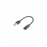 LANBERG AD-UC-UA-03 adapter USB TYPE-C F - USB Type-A M 15cm Black