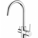 Kitchen faucet with water filter connection